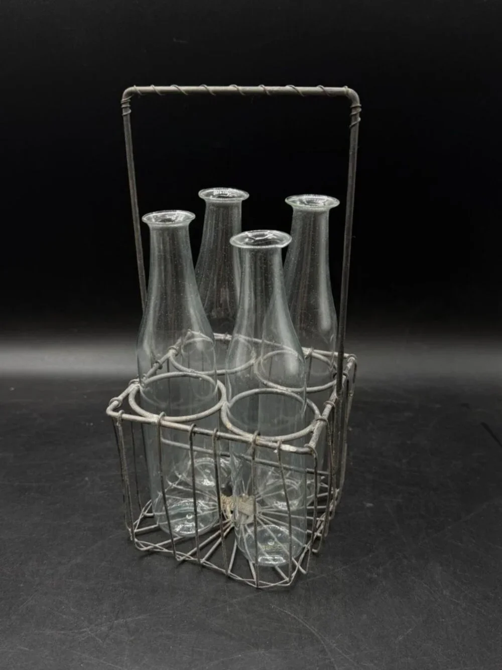 Milk Crate 4 Roost Milk Bottle Pitcher Vase Industrial Metal Rack